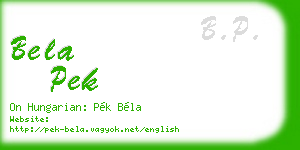 bela pek business card